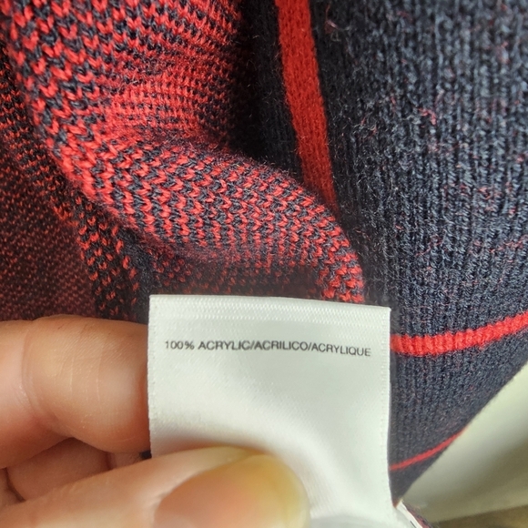 Anne Klein Black & Red Windowpane Open Front Sweater NWT - Picture 8 of 8